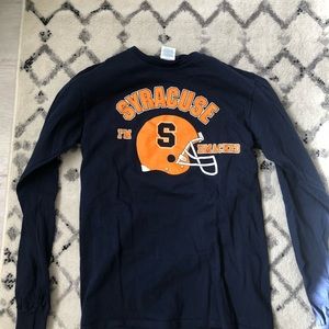 Two Syracuse long sleeve navy T-shirts